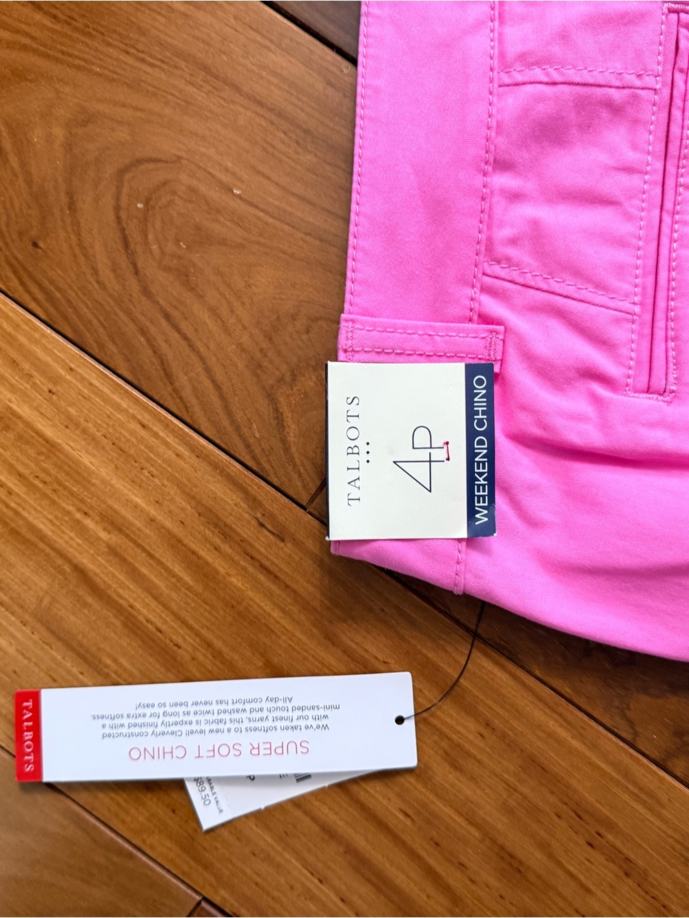 Talbots Bright Pink Cropped Chino Pants - Picture 5 of 5